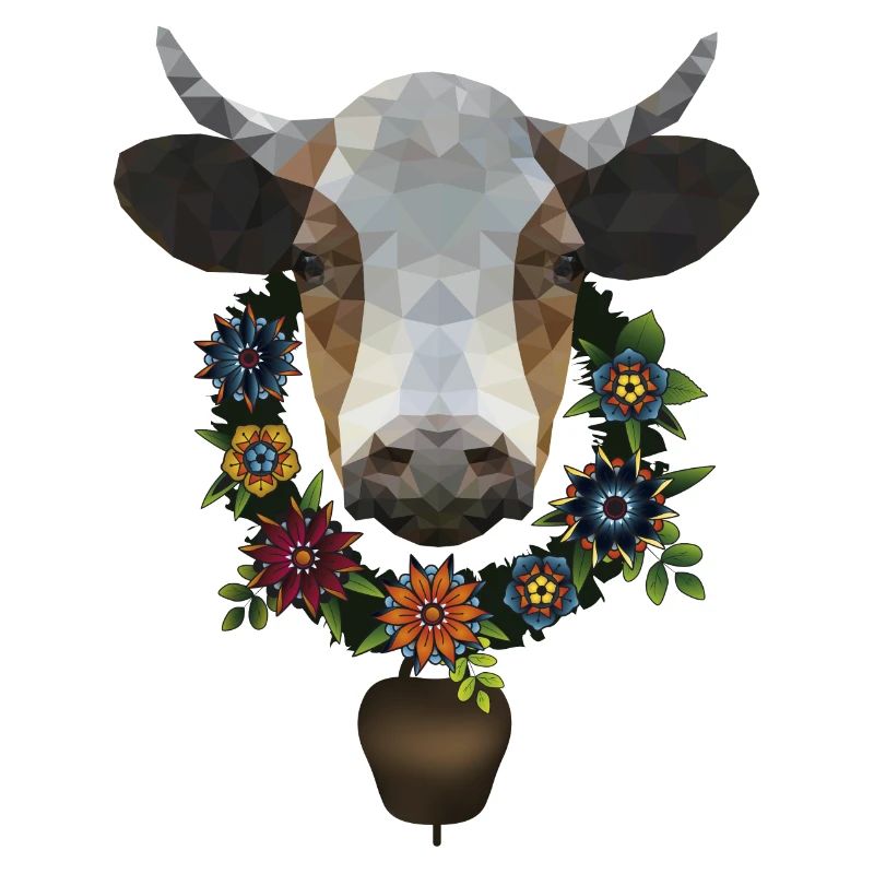 Vache à la couronne de fleurs