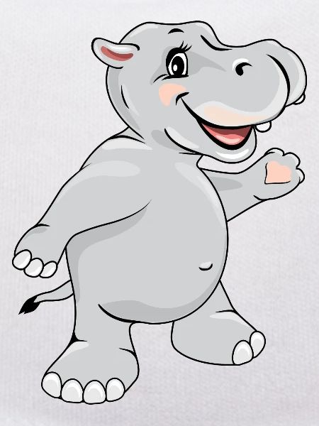 Dancing happy hippo