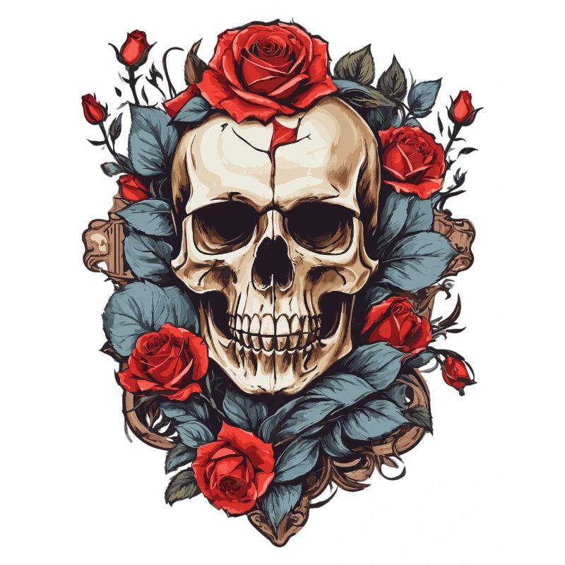 Skull with roses