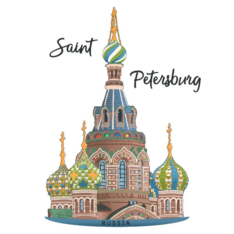 Saint-Pétersbourg, Église, Russie, Dessin à la main