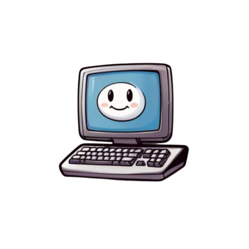 Lachender Comic-Computer