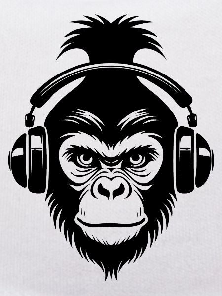 Entspannter Affe Wireless Kopfhörer Café Shirt