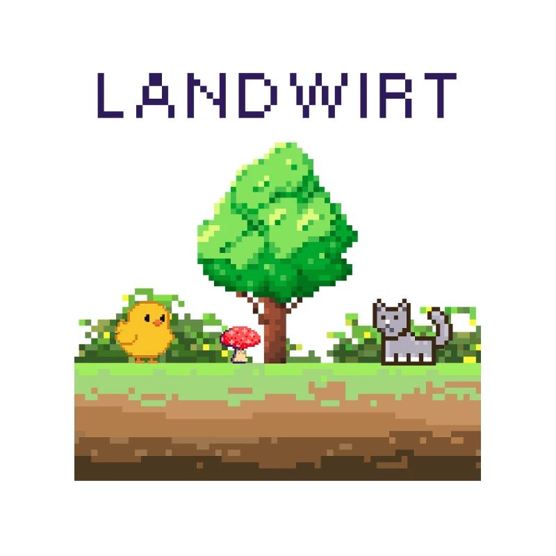 Farmer Pixel World Rural Scene