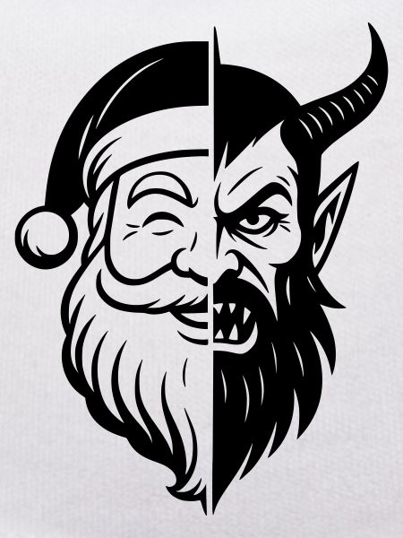 Weihnachtsmann und Weihnachtsmann Peitscher