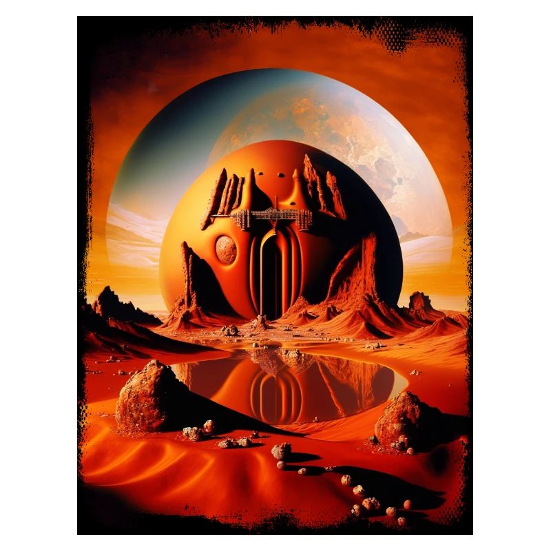 Red Moon Temple Desert Sphere