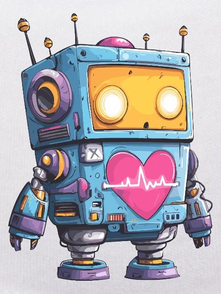 Heart Robot Neon Heart Beat