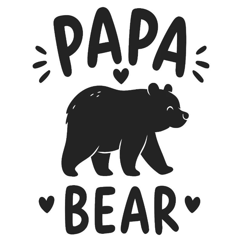 Papa Bear Silhouette Herzdesign