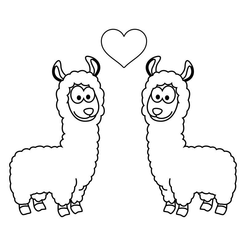 Alpaka Comic Paar liebe