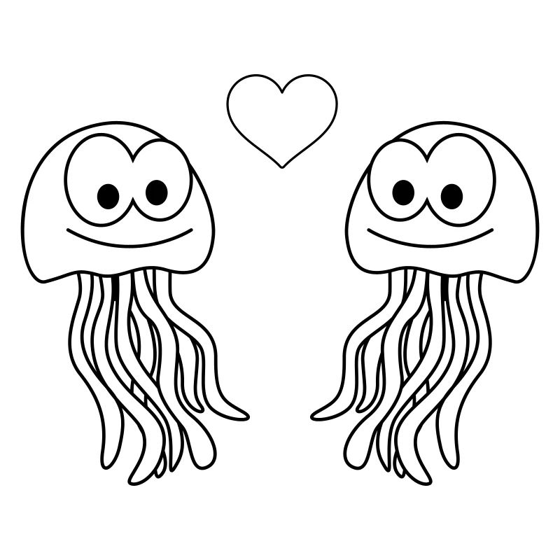 Qualle Comic Paar liebe