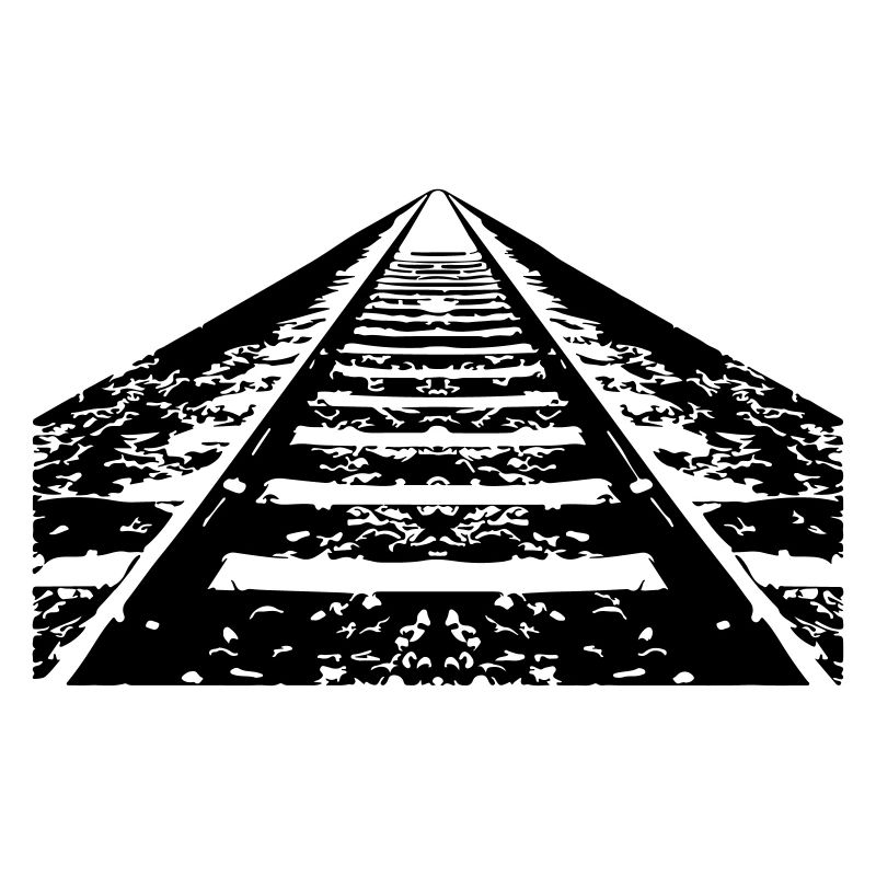 Train rails into the horizon