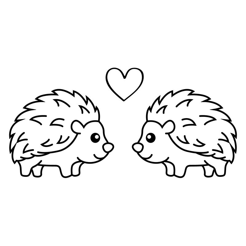 Igel Comic Paar Liebe