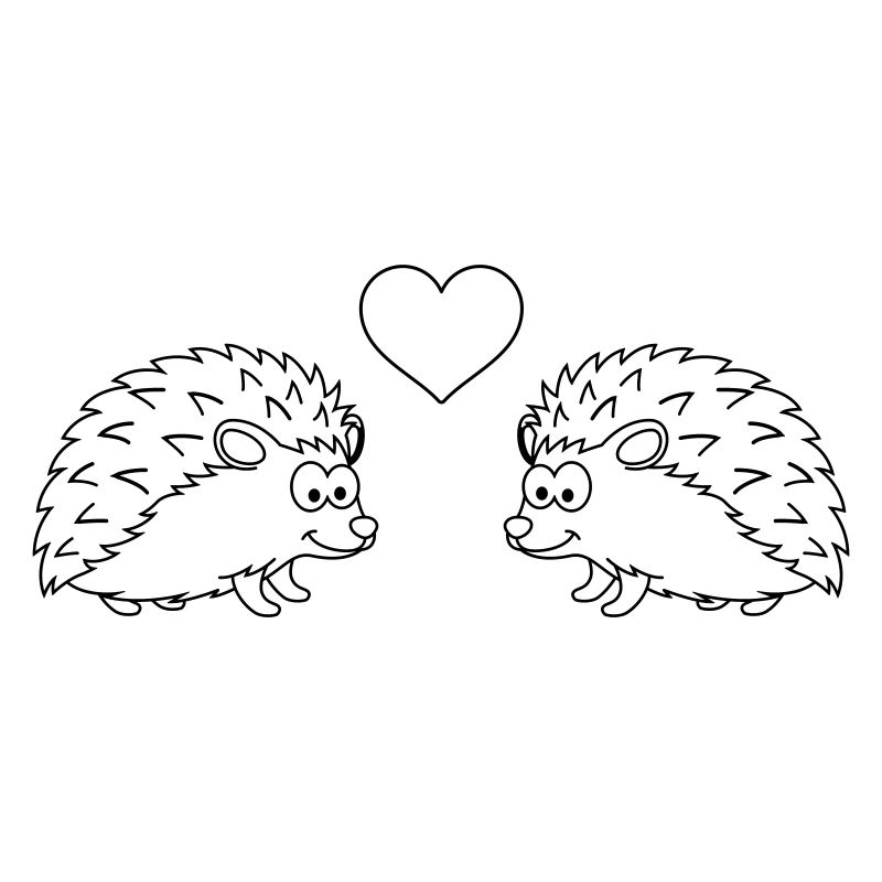 Igel Comic Paar Liebe