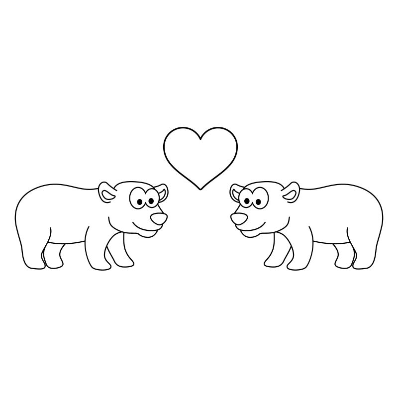 Eisbär Comic Paar liebe