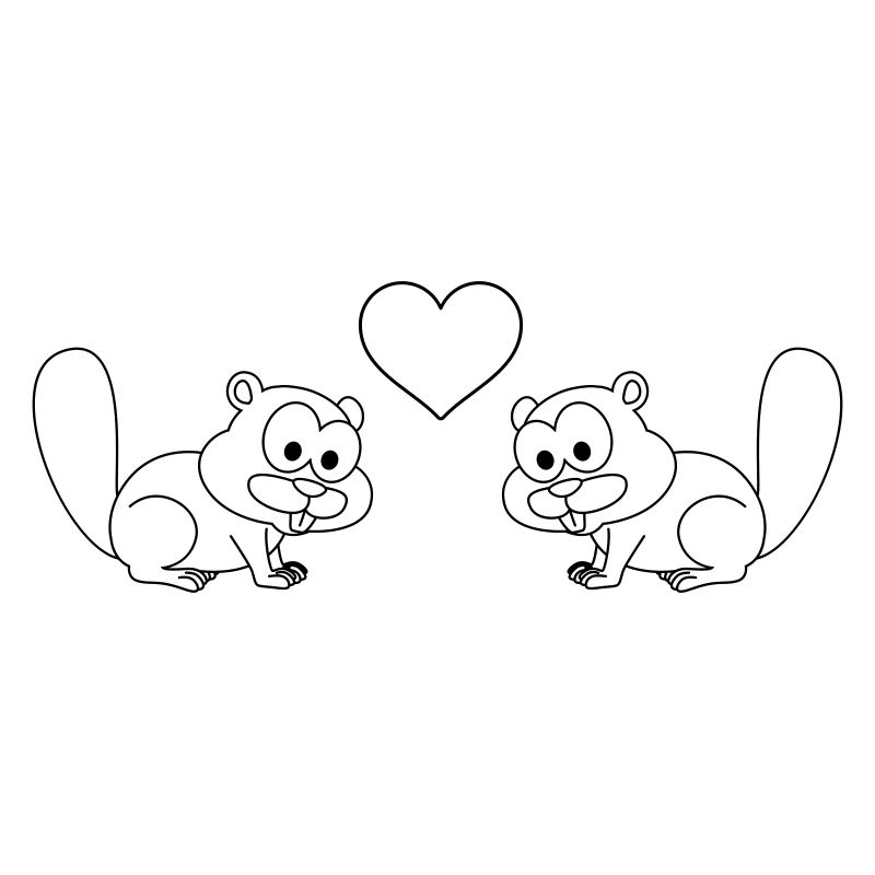 Biber Comic Paar liebe