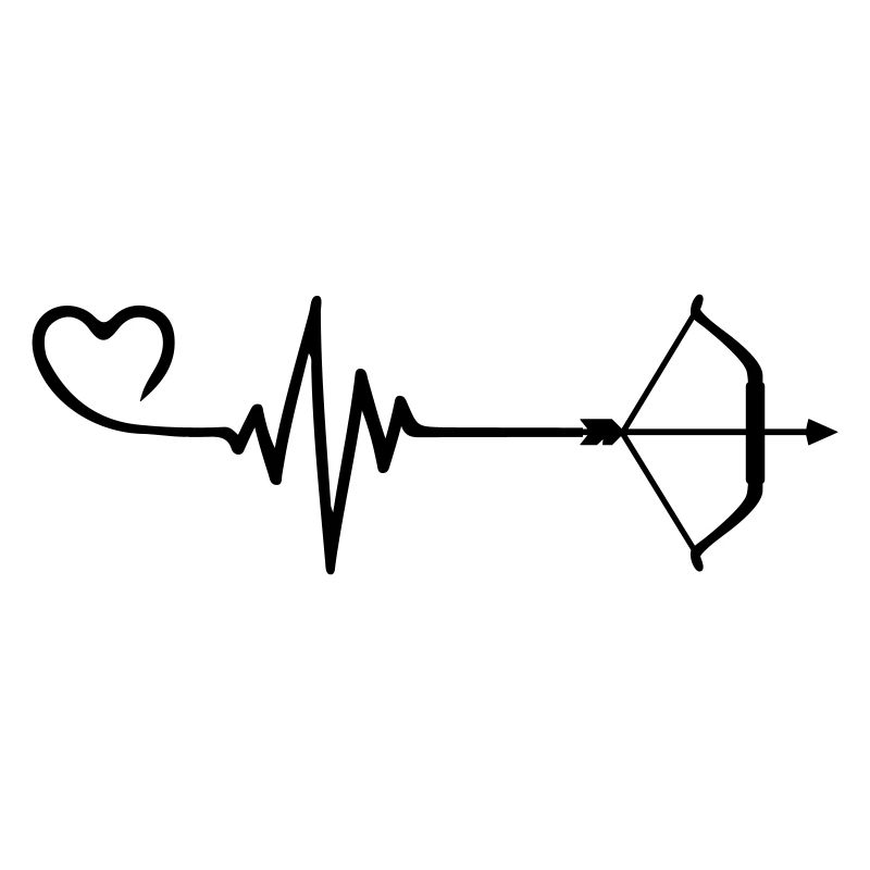 Pfeil und Bogen Liebe Puls Herz