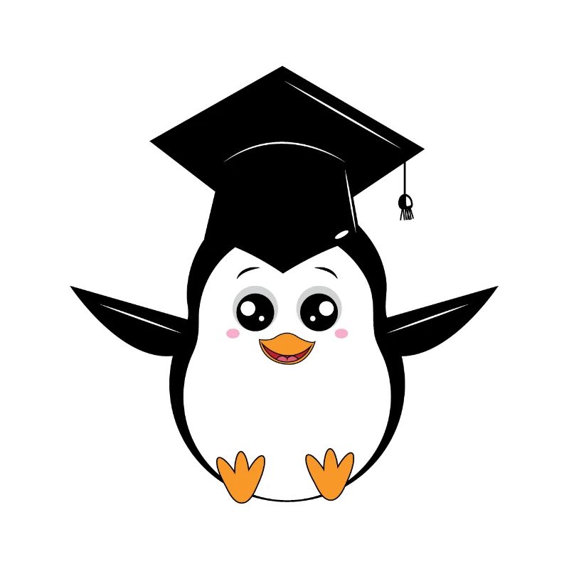 Netter Graduating Pinguin-Karikatur