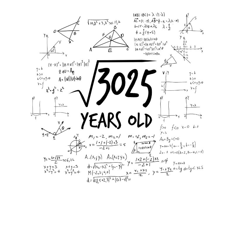 55th birthday geek root from 3025 math nerd