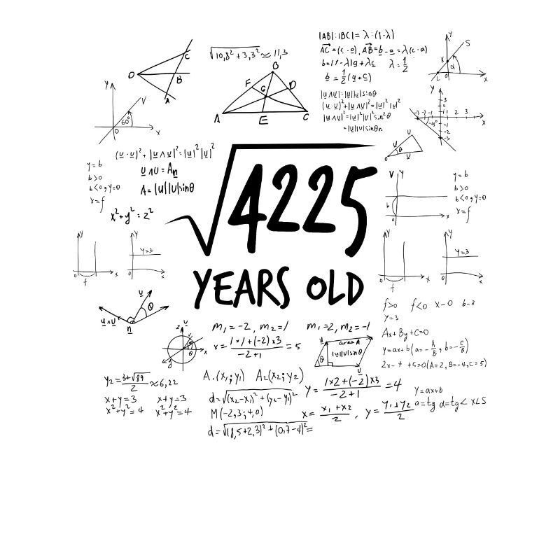 65th birthday geek root from 4225 math nerd