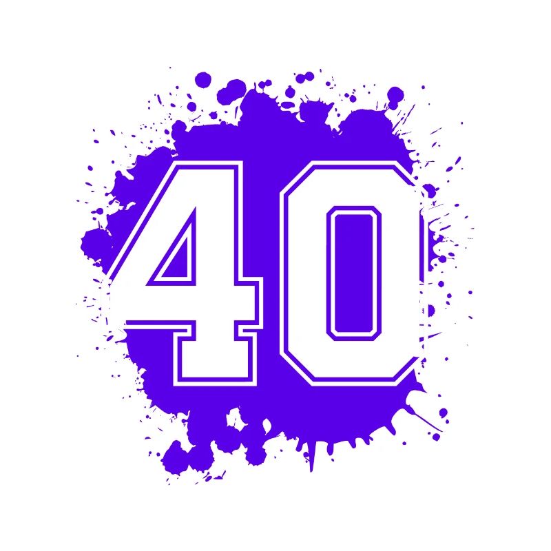 40 Zahl Klecks