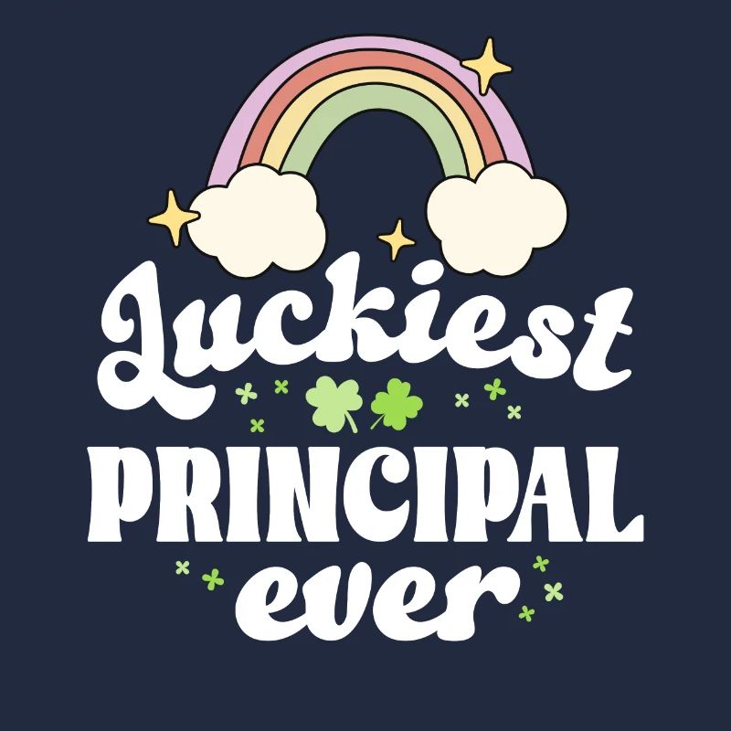 Luckiest Principal Ever Clover Retro St Patricks