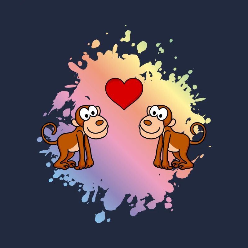 Monkey Comic Couple Love