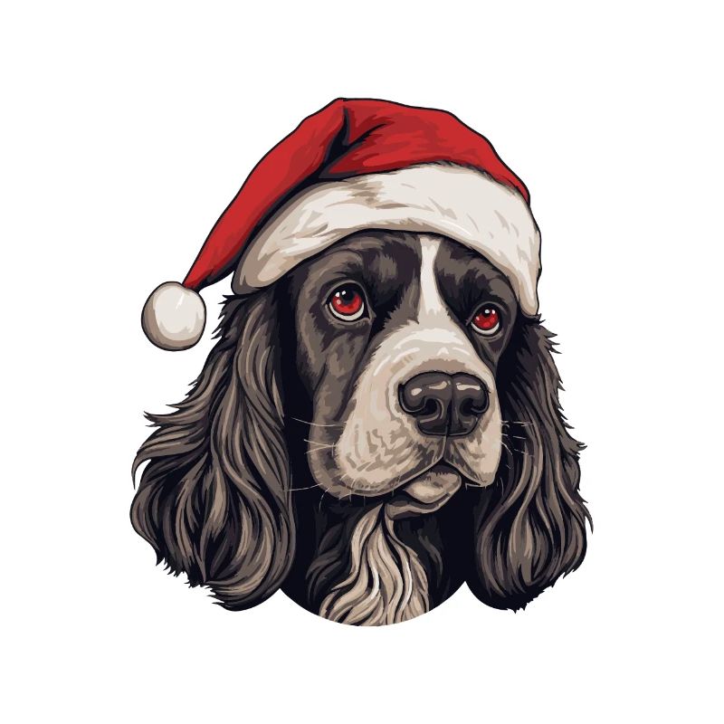 Cocker Spaniel tête de chien Portrait de Noël