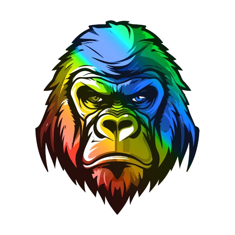Gorilla Kopf Bunt