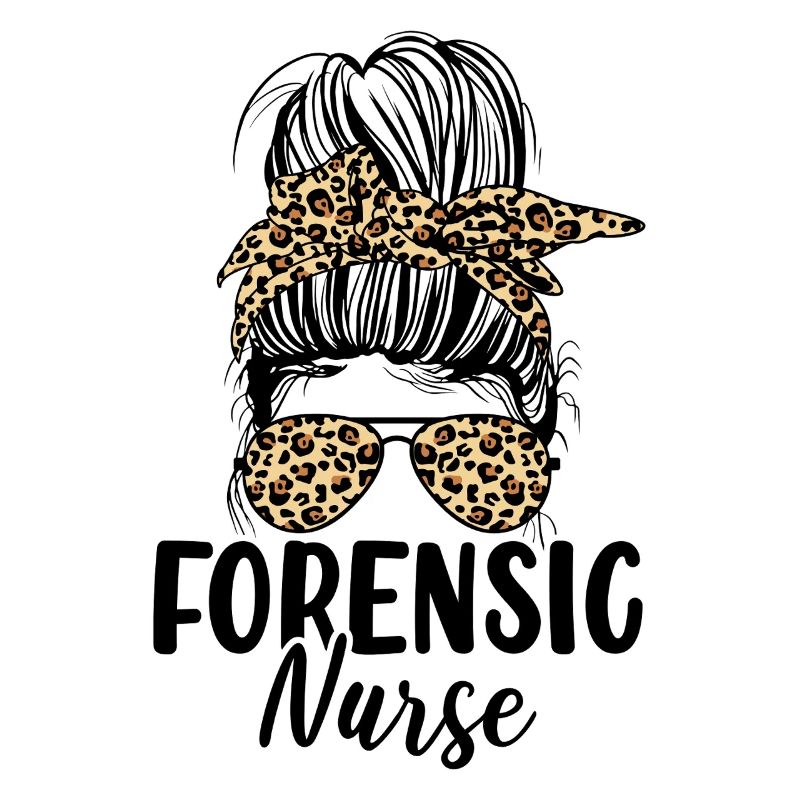 Forensic Nurse Messy Bun Leopard Sane Nurse