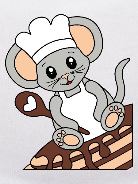 Mouse cook on pancakes