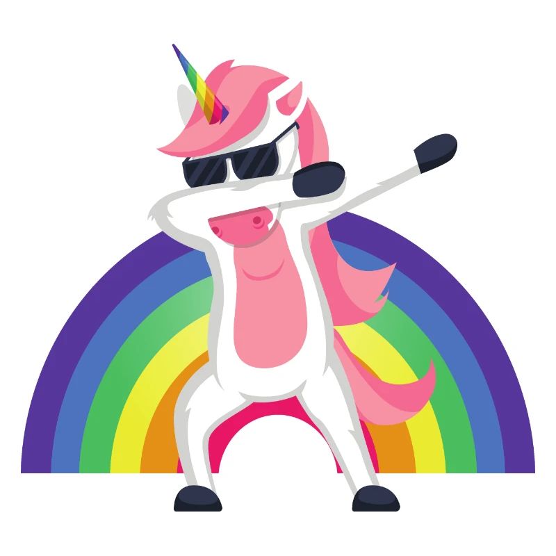 Einhorn Dab, Dabbendes Einhorn, DAB, Regenbogen