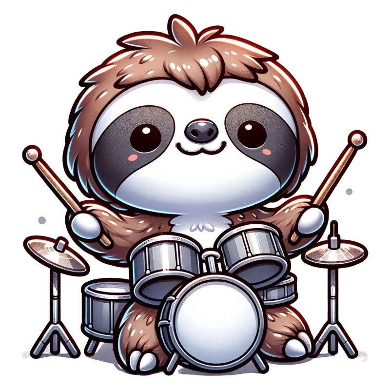 Cool Sloth Drummer Design