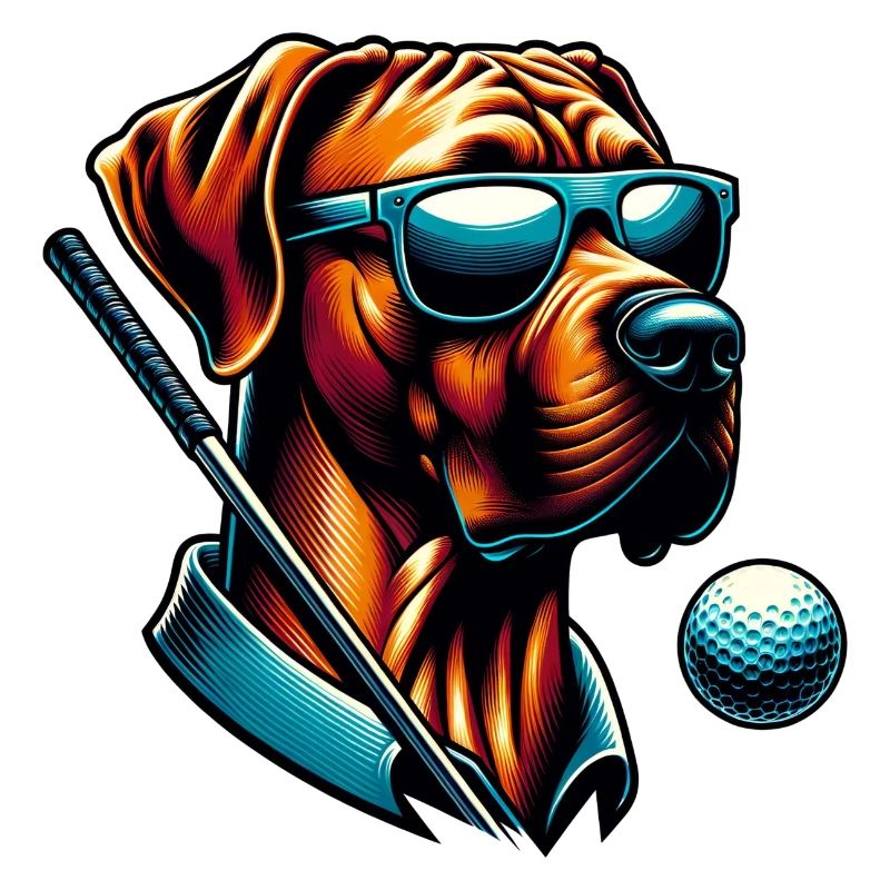 Rhodesian Ridgeback Golfspieler Golf Kurs Hunde
