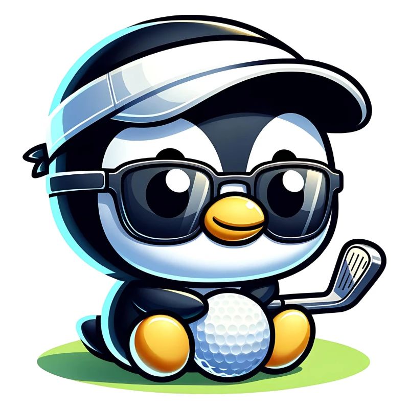 Cool Funny Penguin Golfer