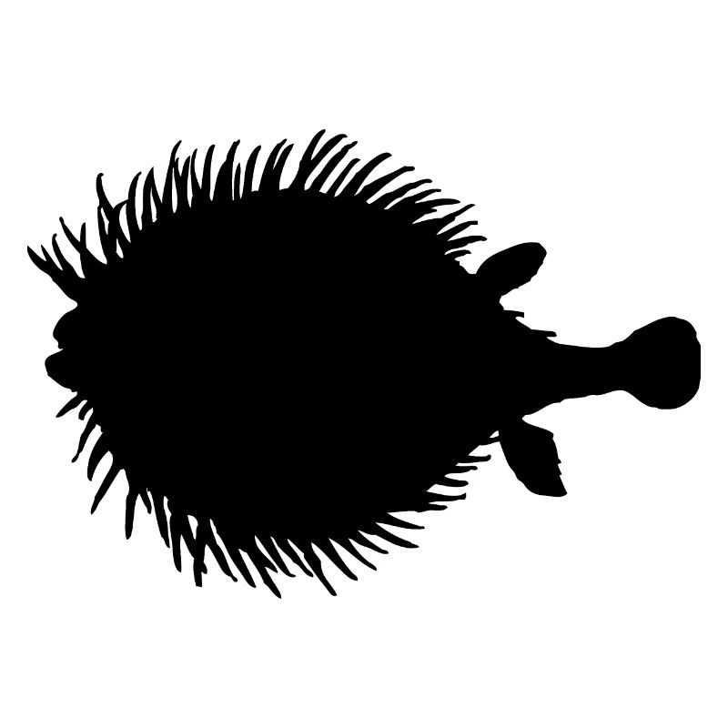 Idée de cadeau Puffer fish silhouette noire