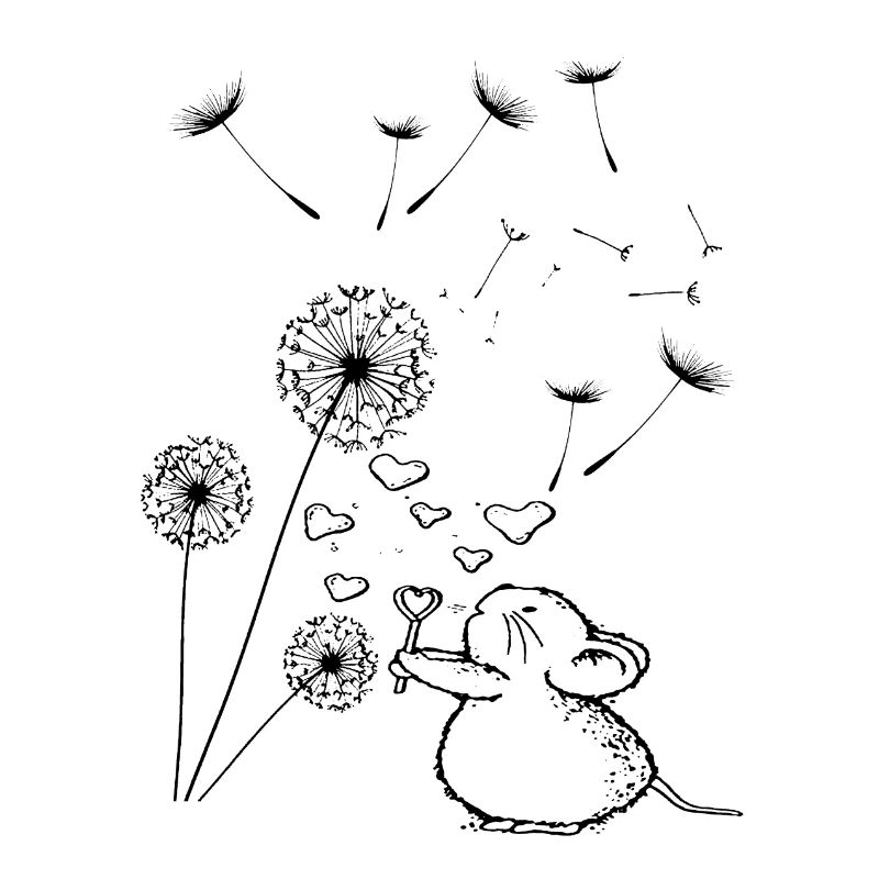Süßes Mäuschen mit Pusteblume