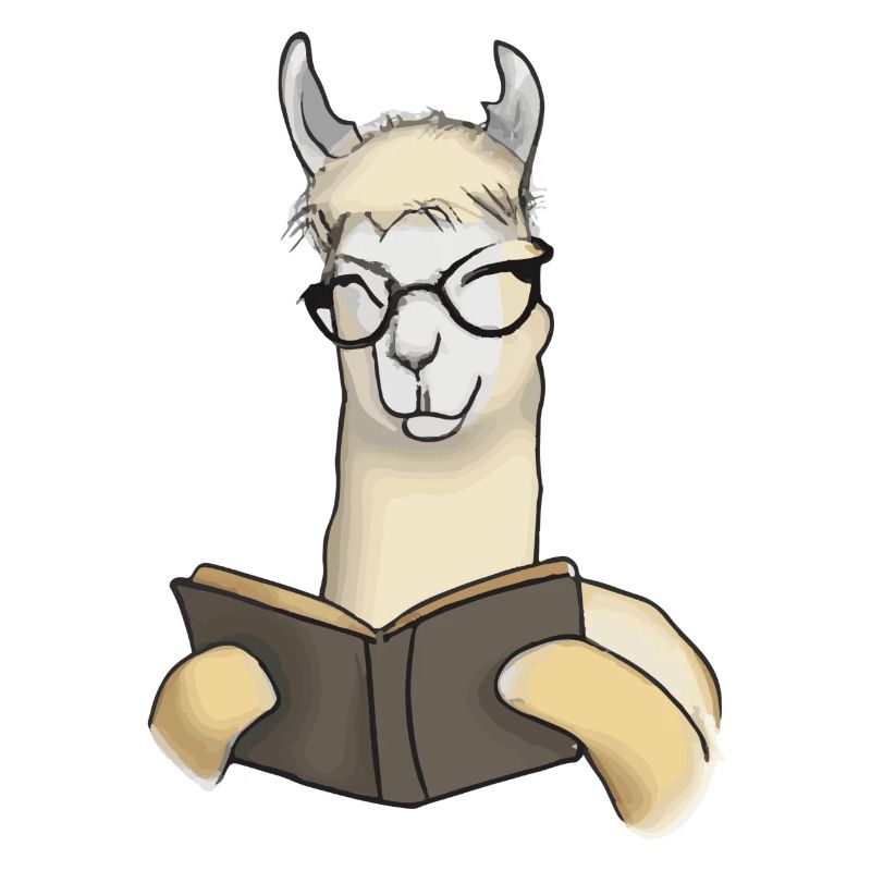 Alpaka liest Buch Geschenkidee Lama Llama