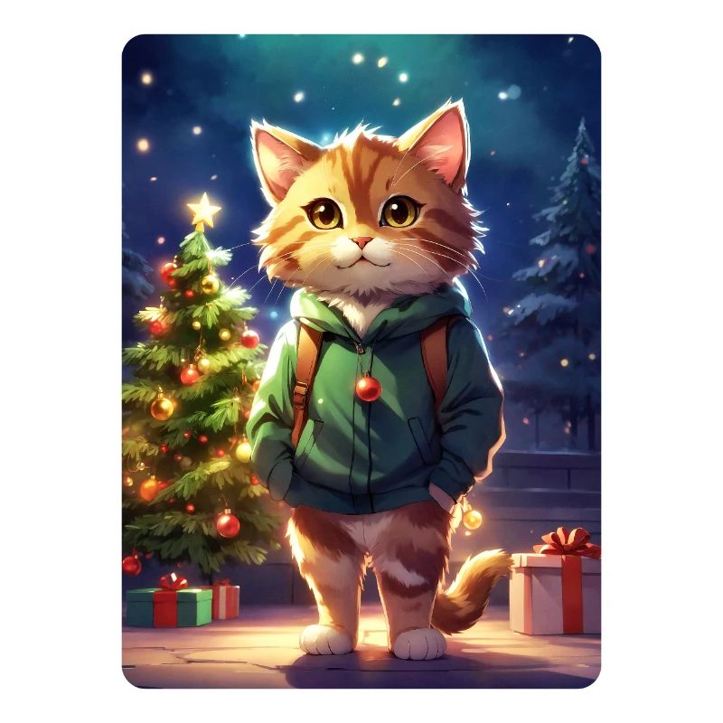 Modèle vierge de chat de Noël 1.10