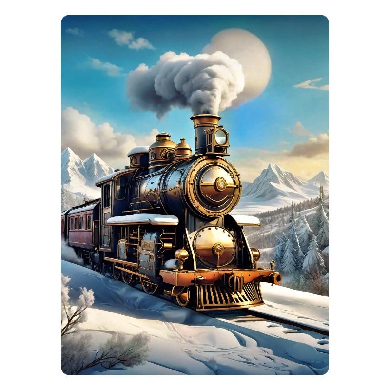 Steampunk Winterlandschaft Dampflok 1.7