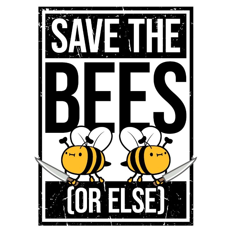 Rettet die Bienen oder sonst Messer Lustig Niedliche Biene Imker