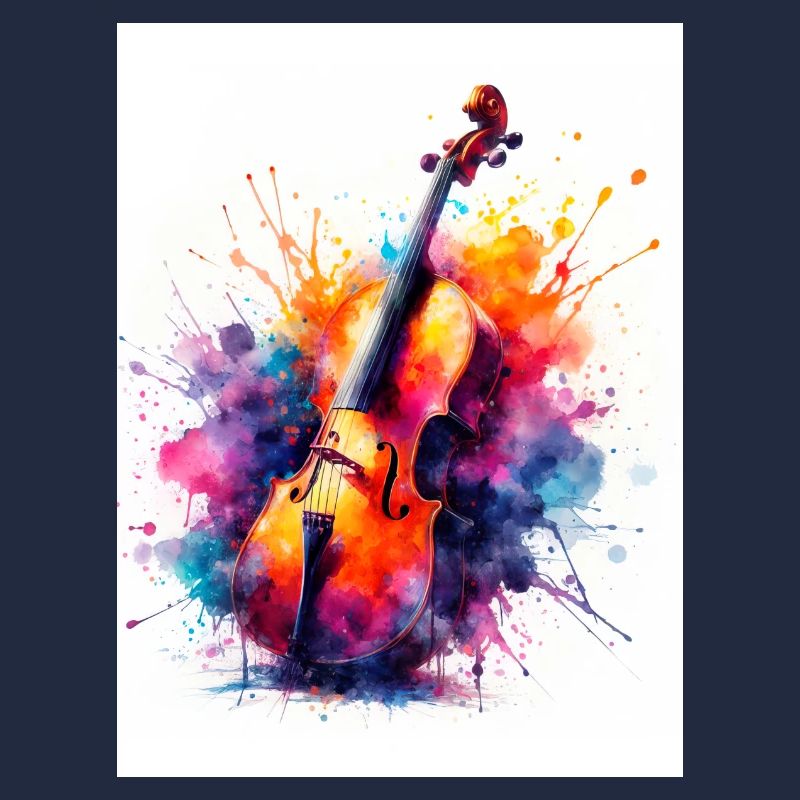 Violon à l’aquarelle
