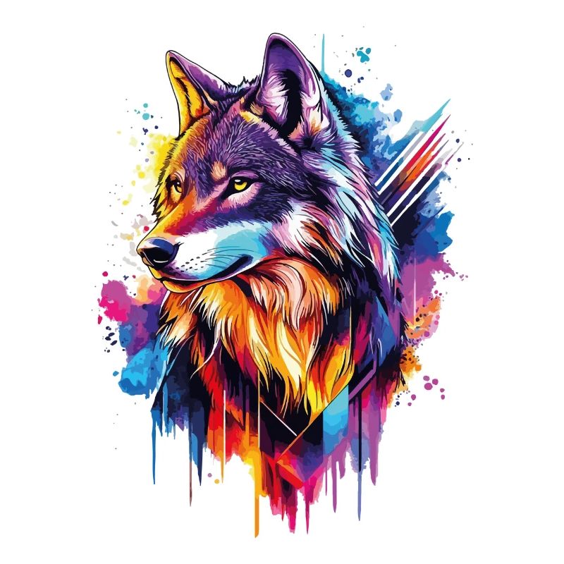Wolf Wolf Head Predator Forest Nature Wilderness Colorful