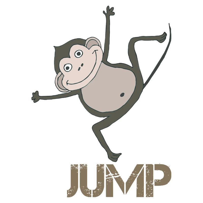 Playful monkey with jumping motif