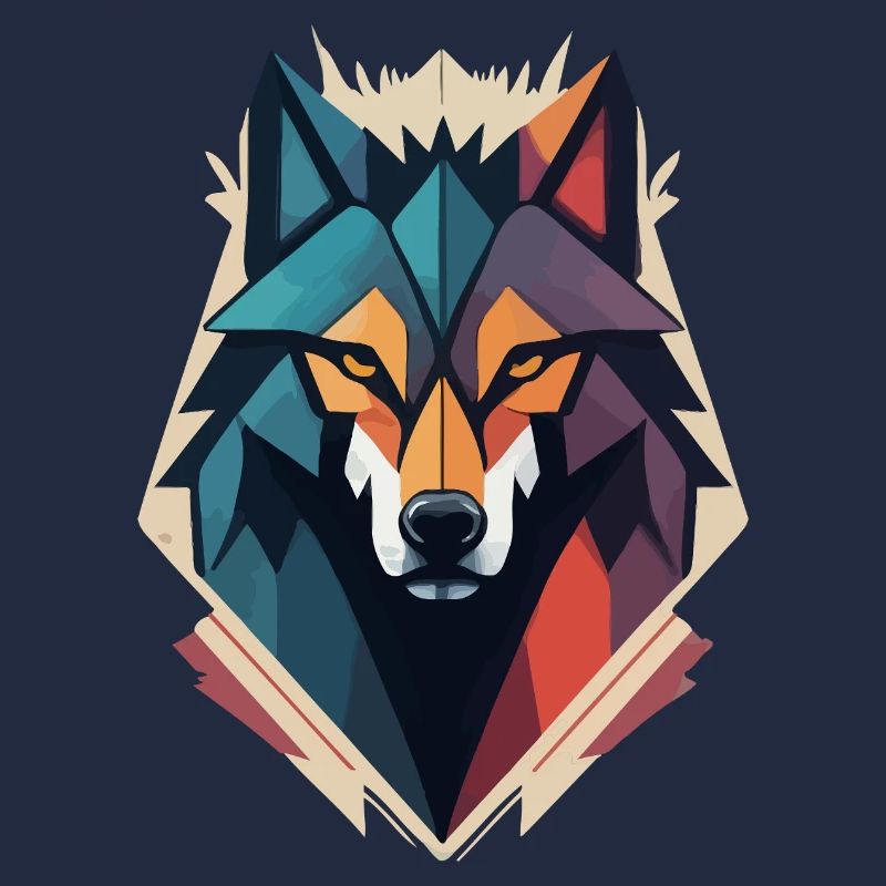 Geometric Wolf Head