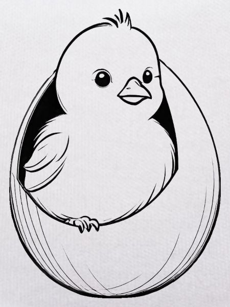 Bird quail in egg