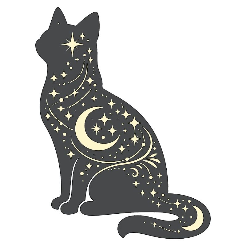 Mondstern Katze Silhouette
