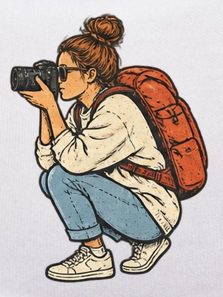 Reisefotografin mit Kamera