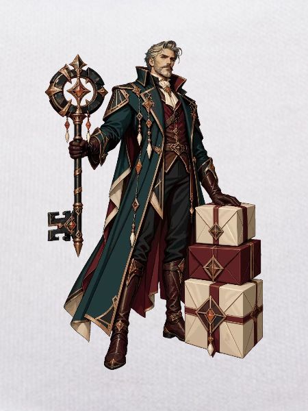 Runenmagier mit Geschenken