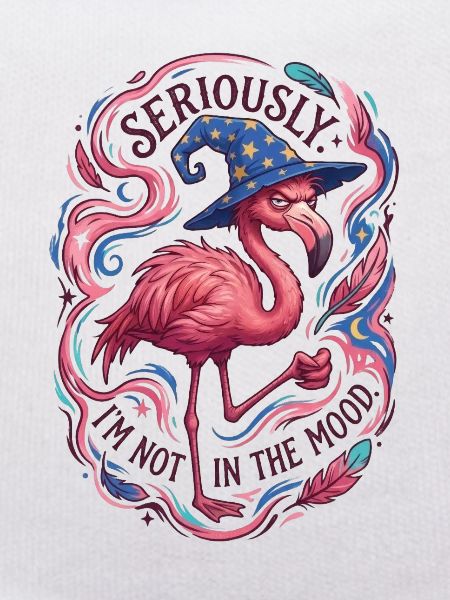 Böser Flamingo-Zauberer Retro-Magier