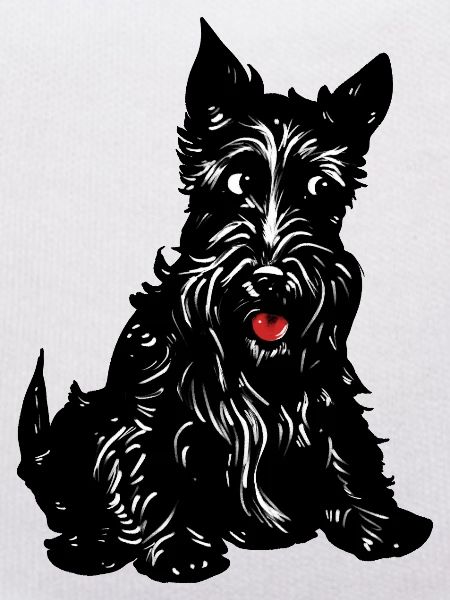 Monochrome Terrier-Linienkunst