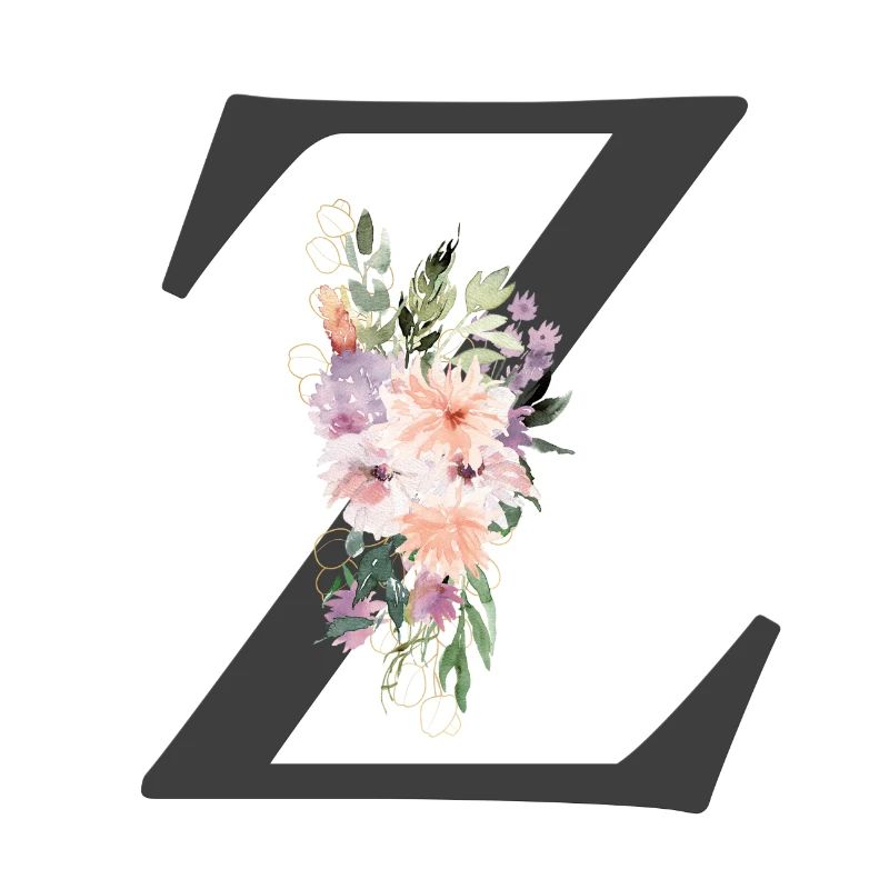 Lettre Z, Monogramme, Fleurs